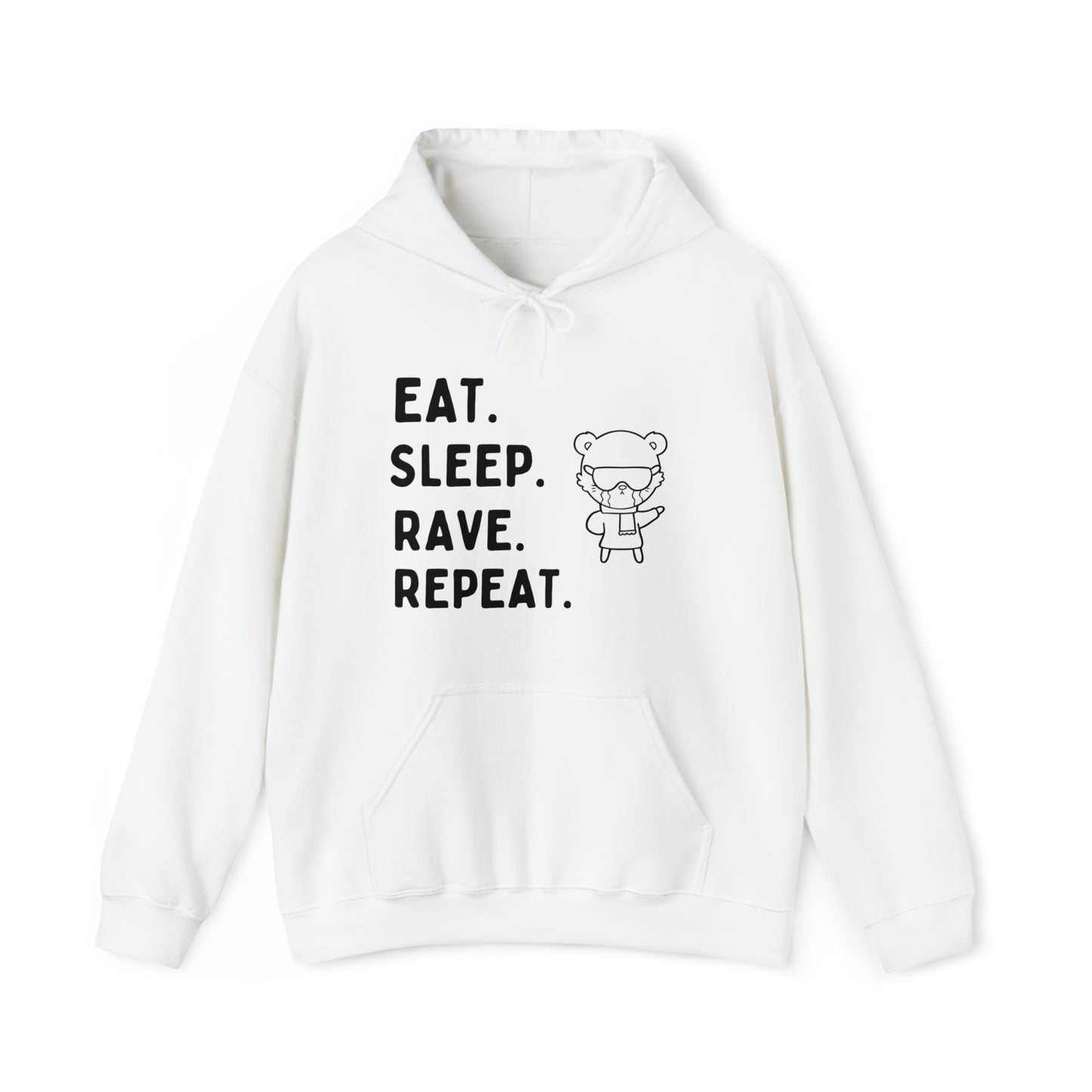 Eat Sleep Rave Repeat Unisex Hoodie | Black Unisex Hoodie | RAVEIFYE