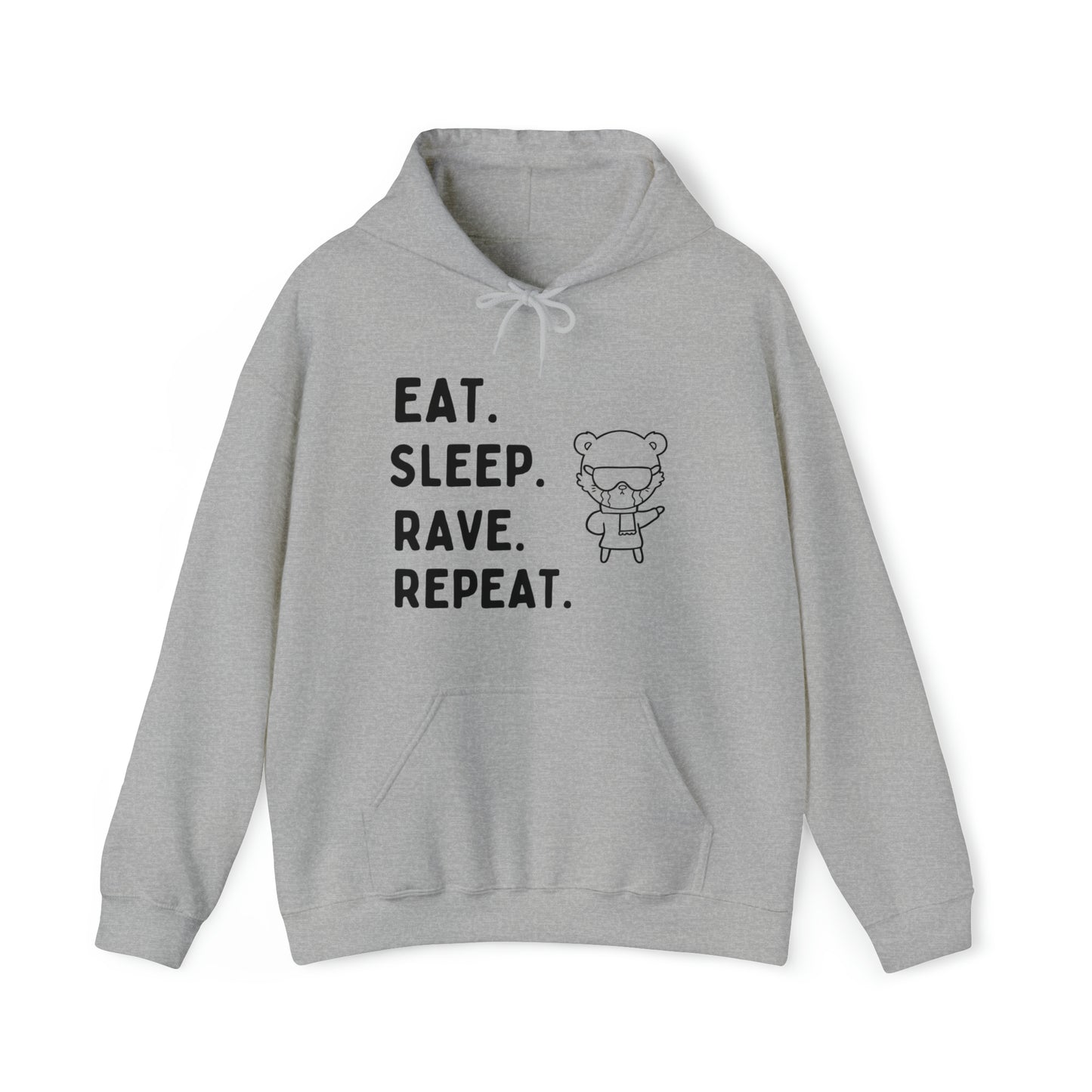 Eat Sleep Rave Repeat Unisex Hoodie | Black Unisex Hoodie | RAVEIFYE