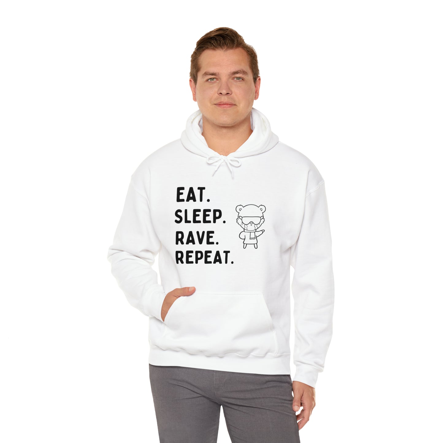 Eat Sleep Rave Repeat Unisex Hoodie | Black Unisex Hoodie | RAVEIFYE