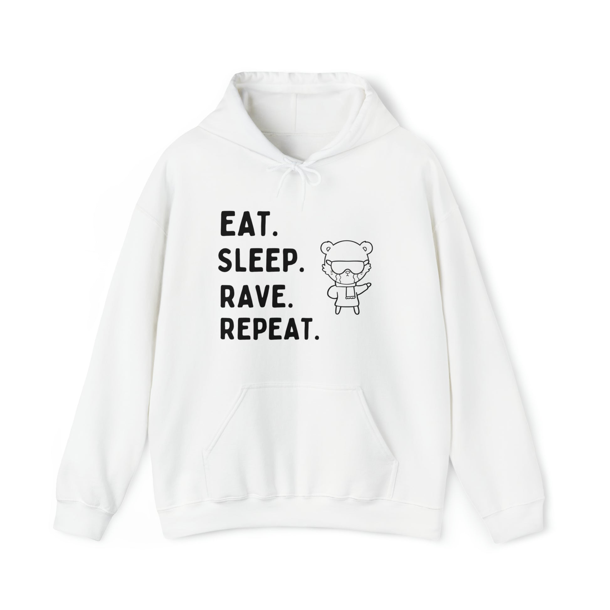 Eat Sleep Rave Repeat Unisex Hoodie | Black Unisex Hoodie | RAVEIFYE 