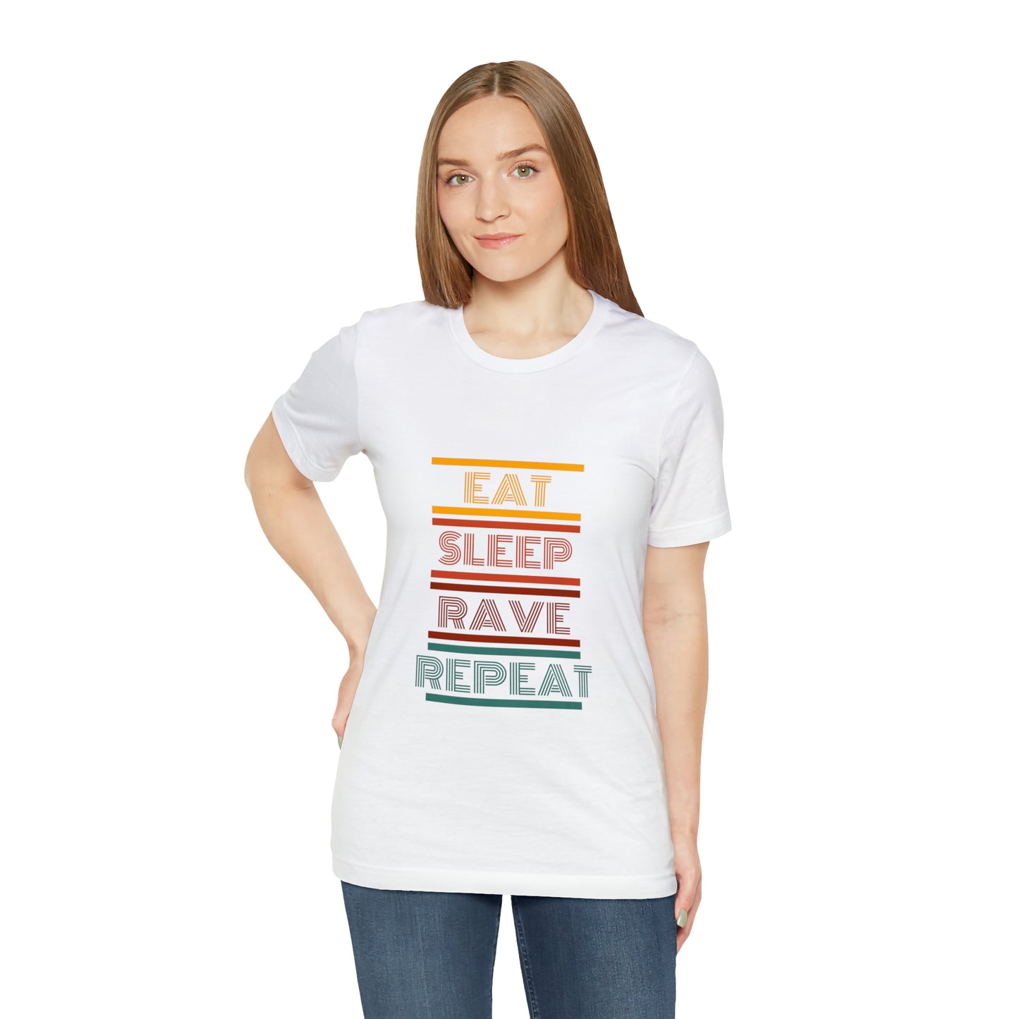 Eat Sleep Rave Repeat Unisex T-Shirt | Retro Unisex T-Shirt | RAVEIFYE