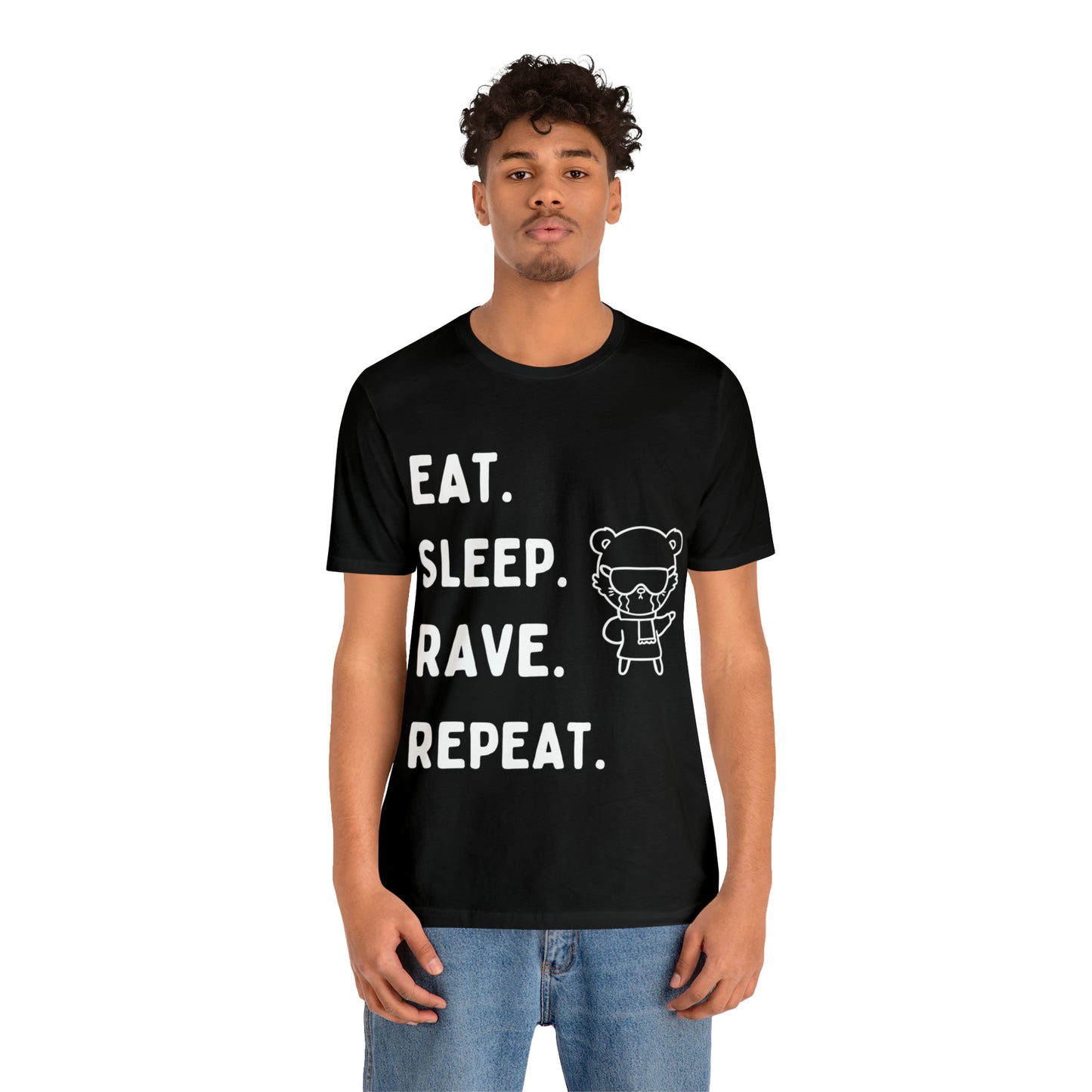 White Unisex T-Shirt | Eat Sleep Rave Repeat T-Shirt | RAVEIFYE