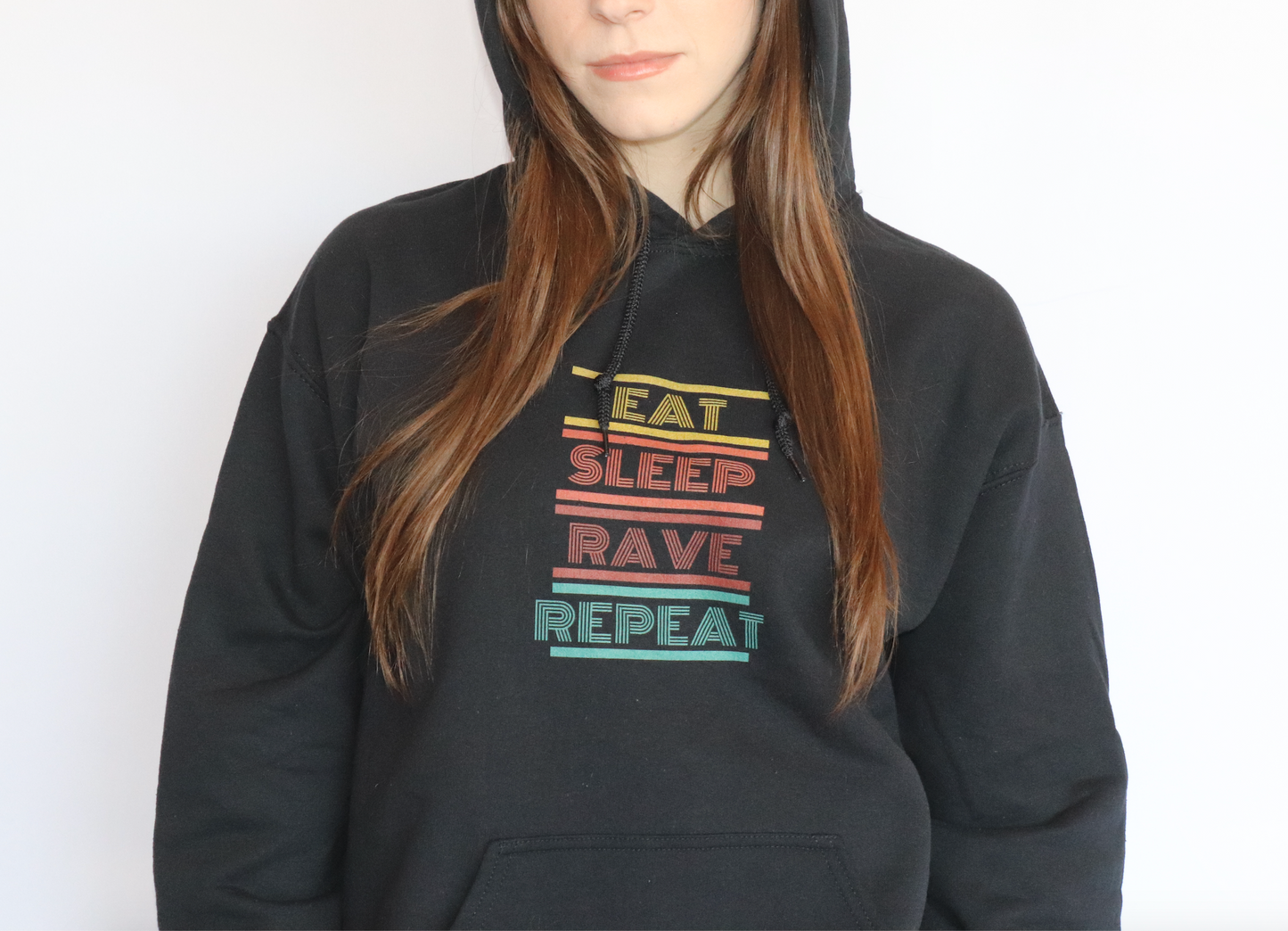 Eat Sleep Rave Repeat Hoodie | Retro Unisex Hoodie | RAVEIFYE