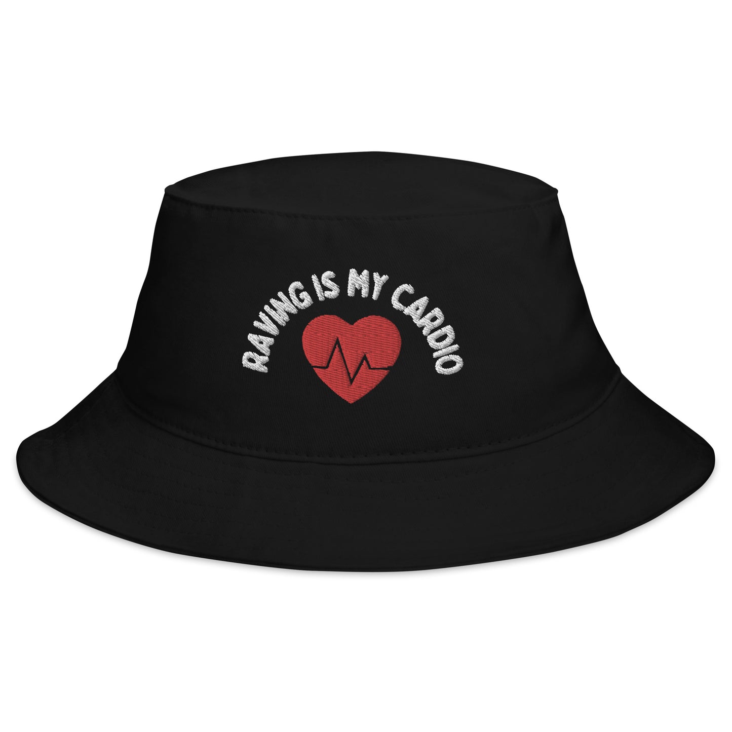 Raving Is My Cardio Bucket Hat | White Bucket Hat | RAVEIFYE