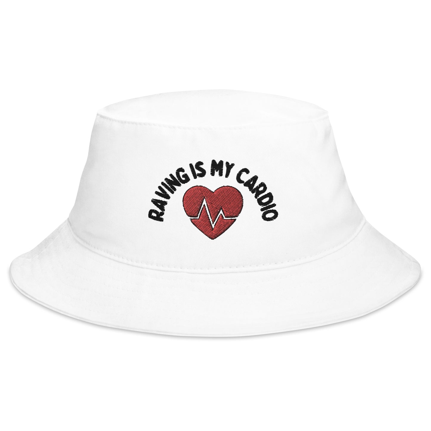 Raving Is My Cardio Bucket Hat | White Bucket Hat | RAVEIFYE