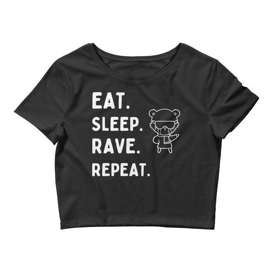 Eat Sleep Rave Repeat Crop Top | Printed Crop Top | RAVEIFYE