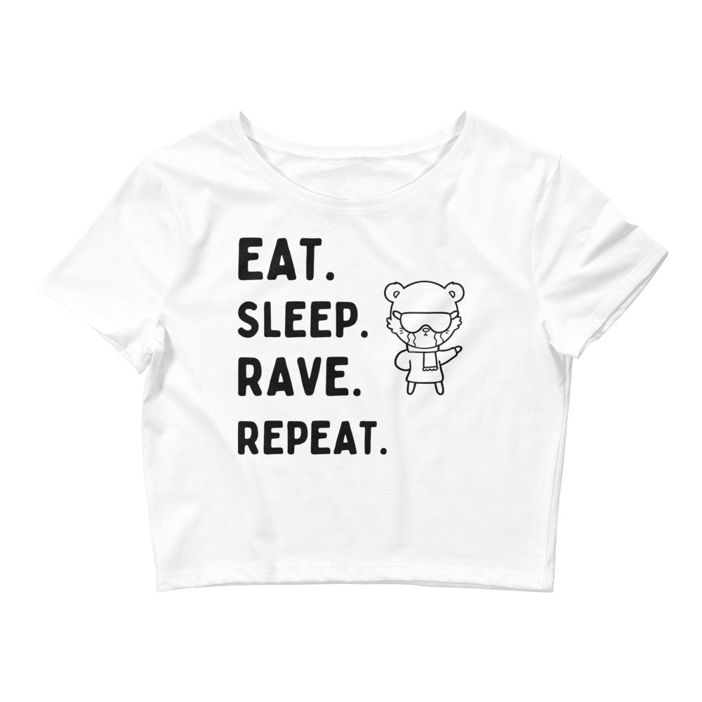 Eat Sleep Rave Repeat Crop Top | Printed Crop Top | RAVEIFYE